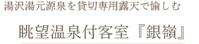 湯沢湯元源泉を愉しむ 眺望温泉付客室　銀嶺